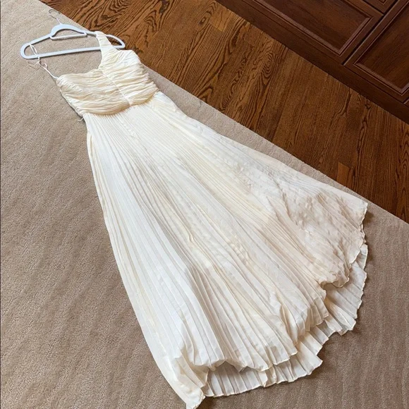 By Anthropologie Forever That Girl One-Shoulder Pleated Dress - Picture 15 of 17